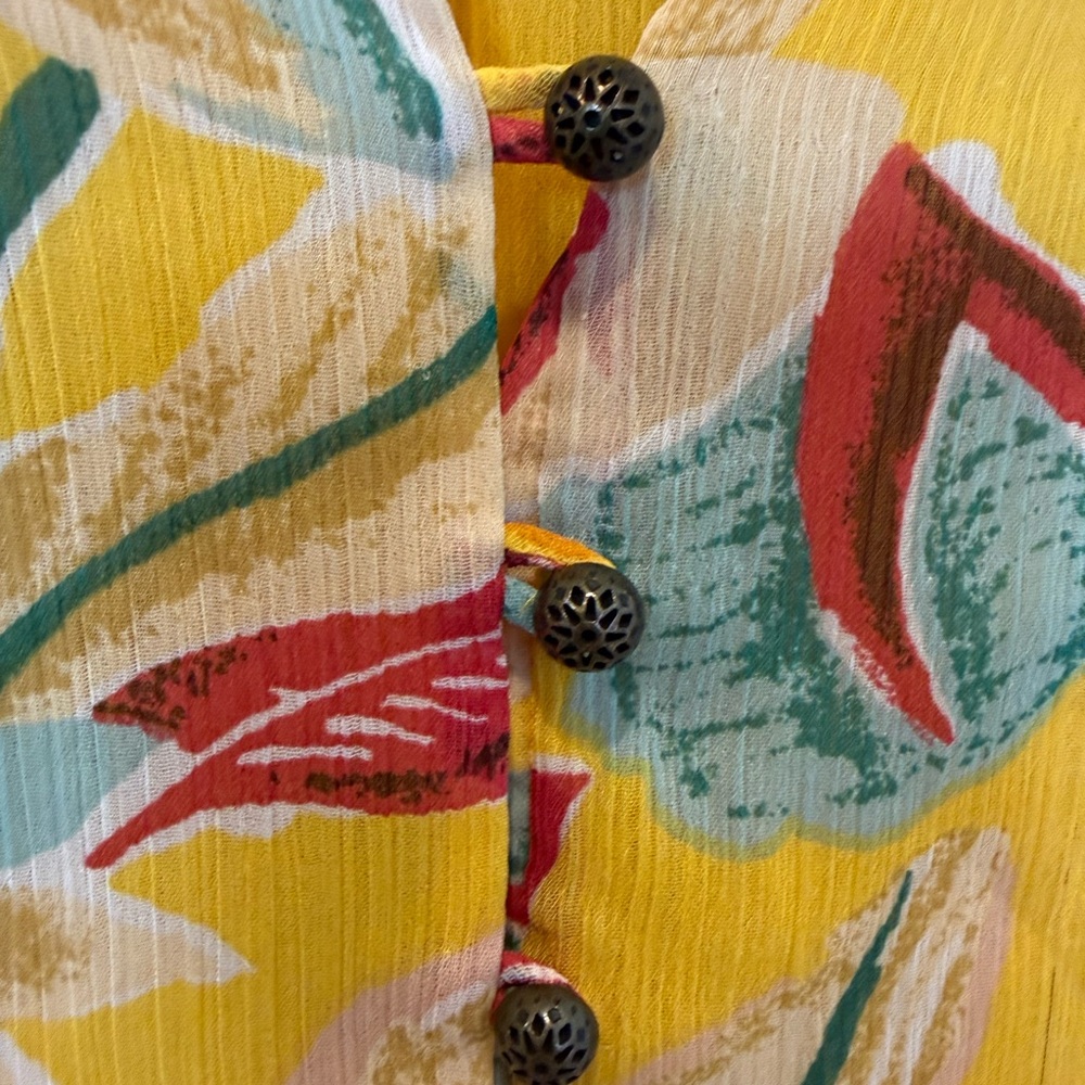 💋 Pilcro Floral Yellow Blouse 192 - Picture 3 of 9